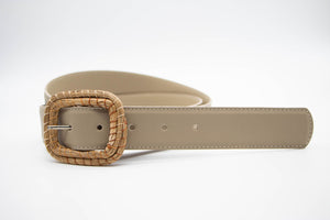 Vegan cactus leather nude belt with exclusive ocoxal buckle